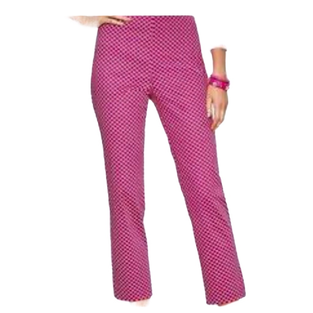 Talbots Sz 6 fuchsia pattern Cigarette Pants/Ankle